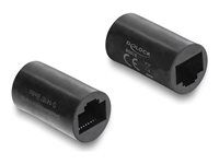 Delock - Sítový propojovací kabel - RJ-45 (F) do RJ-45 (F) - CAT 6 - cylindrical shape - cerná