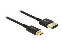 Kabel HDMI s ethernetem - 19 pin micro HDMI Type D s piny (male) do HDMI s piny (male) - 4.5 m - trojnásobně stíněný - černá - podporuje 4K