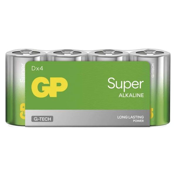 Baterie D (R20) alkalická GP Super 4ks / shrink