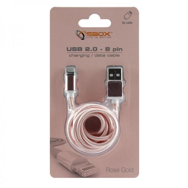 SBOX IPH7-RG Apple Lightning/USB-A růž/zlatá 1,5m