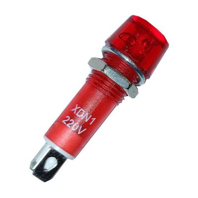 Kontrolka kulatá 230V s žárovkou, červená do otvoru 10mm XDN1