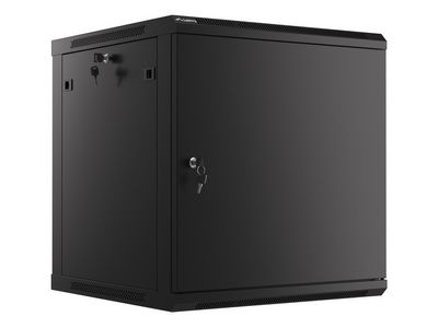 Lanberg racková skříň 19" nástěnná 12u/600x600 pro vlastní montáž s kovovými dveřmi černá