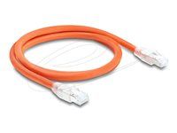 Delock - Patch kabel - RJ-45 (M) do RJ-45 (M) - 1 m - 7.8 mm - S/FTP - CAT 8.1 - lisovaný, provedení bez hrbolku - oranžová