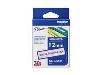 Černá na pastelově růžovém podkladu - Role (1,2 cm x 8 m) 1 kazeta/y lamino páska - pro Brother PT-P750, P950; P-Touch PT-D610; P-Touch Cube PT-P300; P-Touch Cube Pro PT-P910