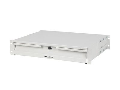 19" 2U 360MM šedá skříňová zásuvka lanberg (2u/483x360mm nosnost do 90KG, 4bodová montáž)