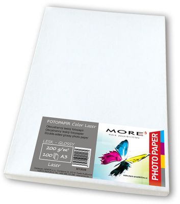 Fotopapír lesk. oboustran. kompatibilní s A3; 200g/m2; kompatibilní s laser t.;100ks