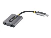 Mic and Headset Controls, Built-in 24-bit DAC (USBC-AUDIO-SPLITTER) - Audio separátor - USB-C s piny (male) rovné do mini jack se zdířkami (female) rovné - 7 cm - černá, šedá space gray
