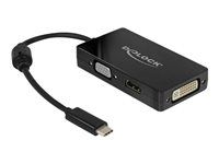 Externí video adaptér - USB-C - DVI, HDMI, VGA - černá