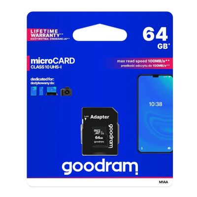 Paměťová karta GOODRAM microSD 64GB s adaptérem