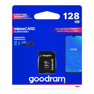 Paměťová karta GOODRAM microSD 128GB s adaptérem