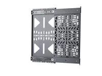 Startech - Montážní sada (úložný panel) - výsuvný - pro streamer box / multimediální prehrávac - accessories mounting, 22 lbs (10 kg), behind TV, easy access - uzamykatelný - ocel - cerná - montáž na stenu