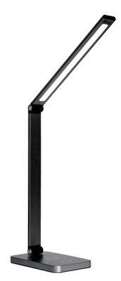 Platinet PDL888B stolní LED lampa 10W stmívatelná, bezdrátové nabíjení, USB port, černá