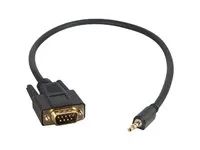 Sériový kabel - DB-9 (M) do mini-phone stereo 3.5 mm (M) - 46 cm - lisovaný, křídlové šrouby - černá