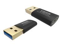 USB adaptér - USB typ A (M) do USB-C (F) - USB 3.0 - černá