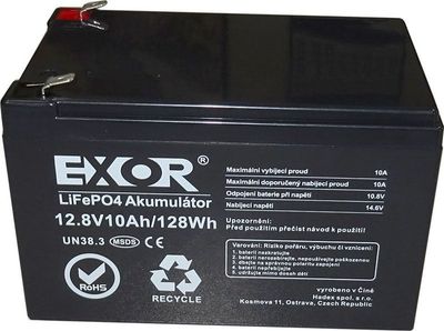 LiFePO4 12,8V 10Ah baterie EXOR LFP R925A