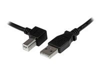 3 m USB Printer Cable - Left Angle USB B Cable - 1x USB A (M), 1x USB B (M) (USBAB3ML) - Kabel USB - USB typ B (M) do USB (M) - USB 2.0 - 3 m - levý úhlový konektor - černá - pro P/N: ICUSB232D