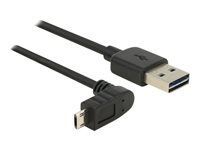 Kabel USB - USB (M) rovné do Micro USB typ B (M) úhlový - USB 2.0 - 3 m - reverzibilní konektory - černá