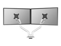 Montážní sada (alarm monitoru, montážní základna svorky, úchyt průchodky) - plný pohyb - pro 2 LCD displeje - hliník - bílá - velikost obrazovky: 17"-35" - upevnitelné na stůl