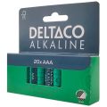 DELTACO ALKALINE, Batérie alkalické AAA, LR3 20ks