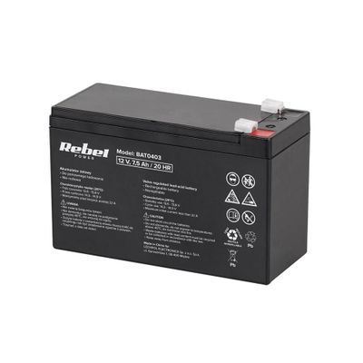 Olověný akumulátor 12V/7.5Ah REBEL BAT0403