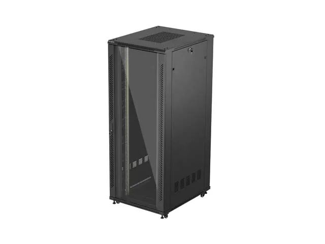 Lanberg 19" volně stojící racková skříň 42u/800x1000 (flat pack) s prosklenými dveřmi černá
