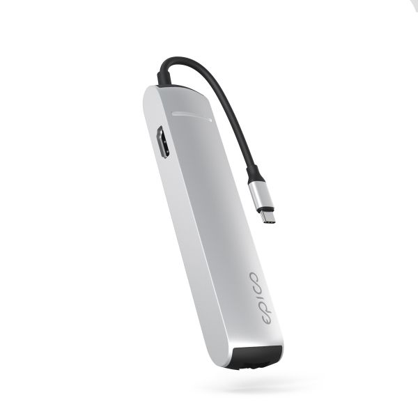 Epico 6v1 Slim Hub 8K s USB-C konektorem - stříbrná