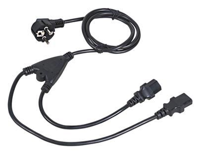 Kabel C-TECH síťový  1,8m 220/230V napájecí, rozdvojka Y, VDE
