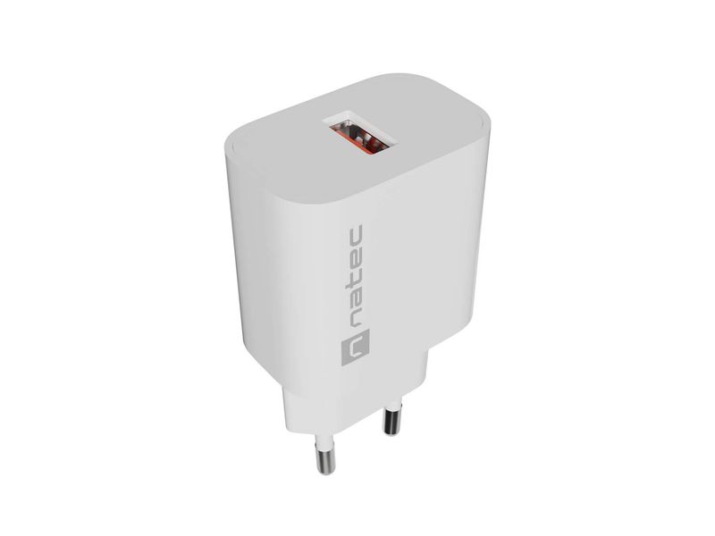 Universální nabíječka Natec RIBERA 18W, 1X USB-A, bílá