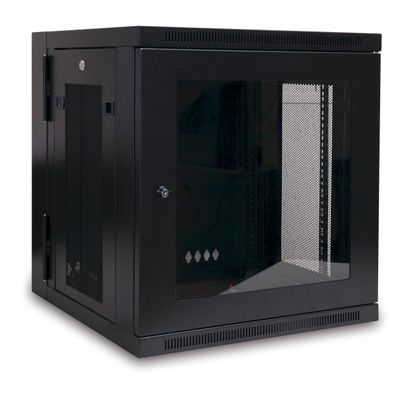 Skříň SmartRack 12U, Š=600mm, Hl=550mm, hloubka pro přepínače, prosklené dveře, montáž na stěnu