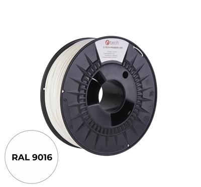 Tisková struna (filament) C-TECH PREMIUM LINE, PETG, dopravní bílá, RAL9016, 1,75mm, 1kg