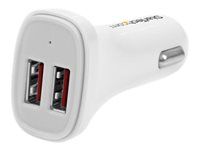 Dual Port USB Car Charger - 24W/4.8A - USB2PCARWHS