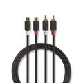 Kabel 2x Cinch konektor/2x Cinch zdířka 2m NEDIS CABW24205AT20