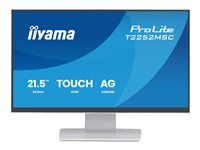 iiyama ProLite T2252MSC-W2AG - LED monitor - 21.5" (18.7" zobrazitelný) - dotykový displej - 1920 x 1080 Full HD (1080p) @ 100 Hz - IPS - 250 cd/m² - 1000:1 - 5 ms - HDMI, DisplayPort - reproduktory - bílá, matná