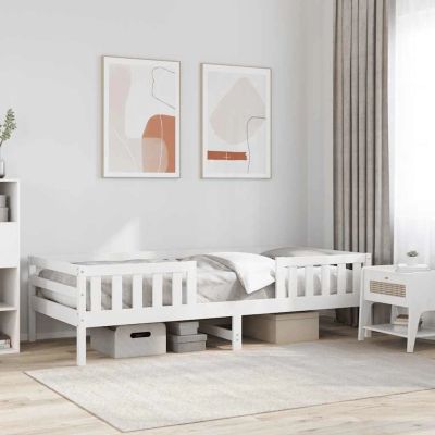 vidaXL Postel bez matrace bílá 100x200 cm borovicový masiv