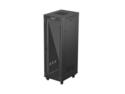 Lanberg 19" volně stojící racková skříň 37u/600x800 (flat pack) s prosklenými dveřmi lcd černá