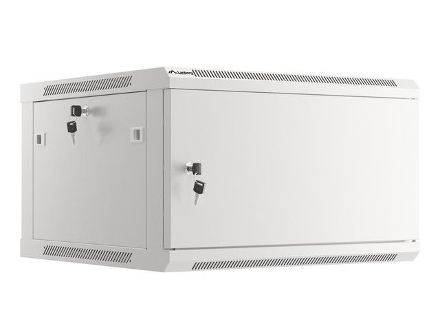 Lanberg racková skříň 19" pro montáž na stěnu 6u/600x600 pro vlastní montáž s kovovými dveřmi šedá
