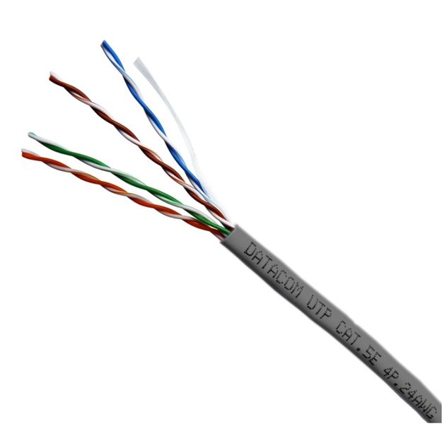 DATACOM  UTP flex,Cat5e PVC,šedý,100m,lanko
