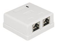Zásuvka pro povrchovou montáž - CAT 6 - STP - RJ-45 X 2 - bílá