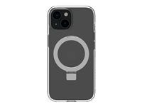 Zadní kryt pro mobilní telefon - s hliníkovým stojánkem - kompatibilita s MagSafe - D3O, plast - průsvitná - pro Apple iPhone 13, 14, 15, 16e, 17e