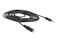 Prodlužovací kabel náhlavní soupravy - 4 pólový mini jack s piny (male) do 4 pólový mini jack se zdířkami (female) - 2 m - černá