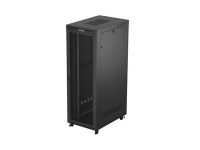 19" Volně stojící racková skříň 47U 800X1200 černý lcd s perforovanými dveřmi lanberg (flat pack) V2