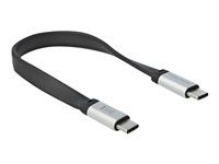 USB kabel - USB-C (M) do USB-C (M) - USB 3.2 Gen 2 - 3 A - 22 cm - černá, stříbrná