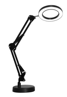 Platinet PDLD11 stolní LED lampa Magnify 10W stmívatelná s lupou, černá