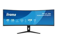 iiyama ProLite XCB4994DQSU-B1 - LED monitor - zakrivená - 49" - 5120 x 1440 Dual Quad HD @ 120 Hz - VA - 400 cd/m² - 3000:1 - HDR10 - 2 ms - 2xHDMI, 2xDisplayPort - reproduktory - cerná, matná