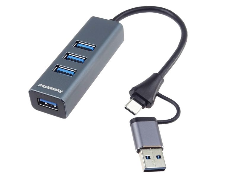 PremiumCord 5G Hub USB-C a USB-A na 4x USB-A