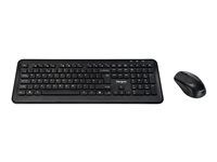 Klávesnice a sada myši - kombinace - full size - bezdrátový - 2.4 GHz - QWERTY - severské jazyky - černá