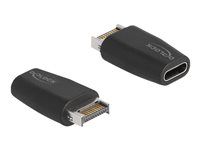 USB adaptér - 20 pin Key A (M) do USB-C (F) - USB 3.2 Gen 2 - černá