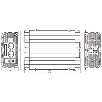 Menič napätia FS2000 12V/230V 2000W čistá sínusovka D.O. bezdrôtové