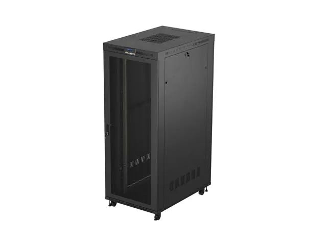 19" Volně stojící racková skříň 42u/800x1200 (flat pack) se síťovými dveřmi lcd černá lanberg V2