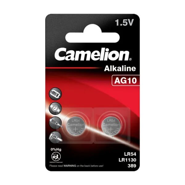 CAMELION Batérie alkalické AG10, LR54, 1,5V, 2ks